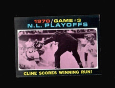 1971 Topps #201 NL Playoffs Game 3 TY CLINE Reds / Pirates NMMT
