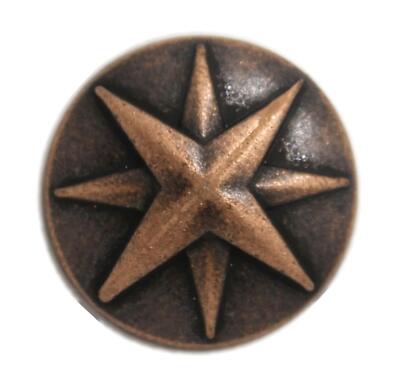 10 Pieces Asterisk Metal Shank Buttons. 20mm 3/4 inch Antique Copper