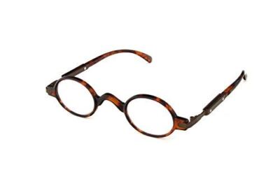 Hot Optix Unisex Retro Oval Plastic/Metal Reading Glasses Light Tort/Bronze Brow