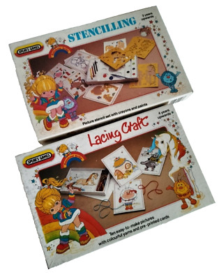 Rainbow Brite Vintage Schablonieren und Schnürung Bastelset - selten - Spears Games