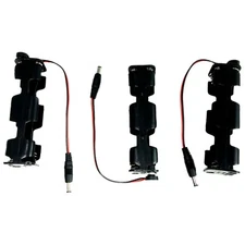3 pack 8 AA battery holder 12 volt DC output DC barrel connector 