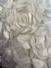 Ivory Satin Bridal Petal Rosette on mesh Fabric 52" Wide Sold By The Yard