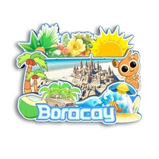 Boracay Philippines Refrigerator magnet 3D travel souvenirs wood craft