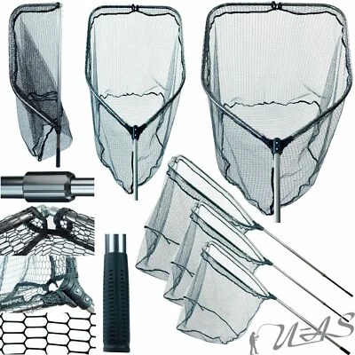 DELTA FISHING Boots Kescher Raubfischkescher Faltbar Gummiert 3 Gr. Auswahl Kva