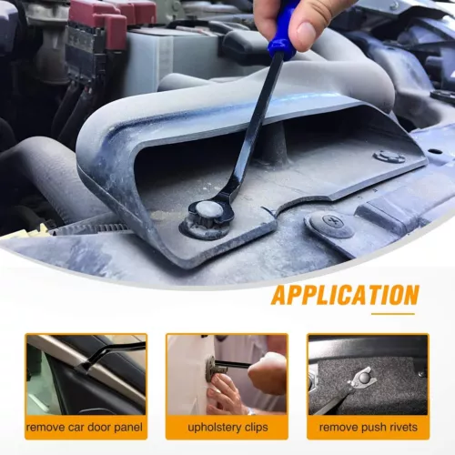 Plastic Trim Removal Pry Tool Set for Car Radio Panel Door Dash Clip Fasteners - Foto 5 di 15
