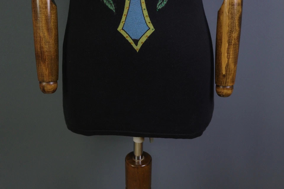 Ed Hardy By Christian Audigier Black Cap Sleeve Top Blouse Shirt Size XS - Image 3 of 4