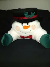 VTG 2002 Commonwealth Snowman Plush Pillow W/ Arm Rest & Pockets JUMBO HEAVY EUC