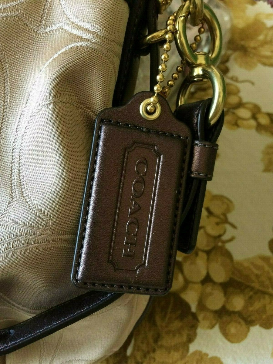 New Rare Coach Khaki Signature Logo Mia Convertible Shoulder