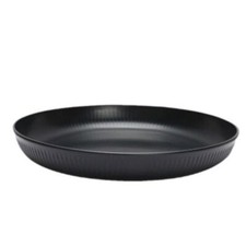 3pcs/set Plastic Black Tableware Set Vertical Stripes Plate/Bowl/Cup Dinner