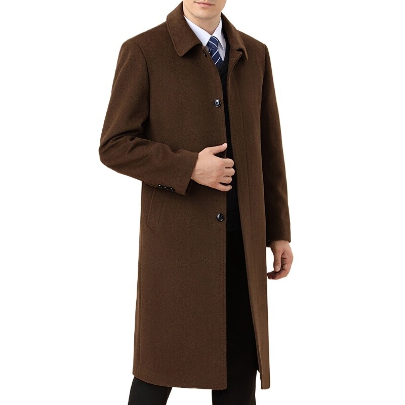 OVERCOAT スラックス JWZUY Mens Trench Coat Wool Blend Top Shawl Neck Pea Coat Winter