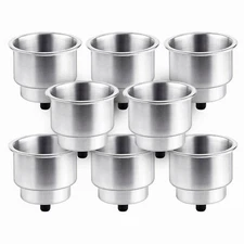 8X Marine Boat Drink Holder Stainless Steel Cup Holder Insert Brushed With Drain