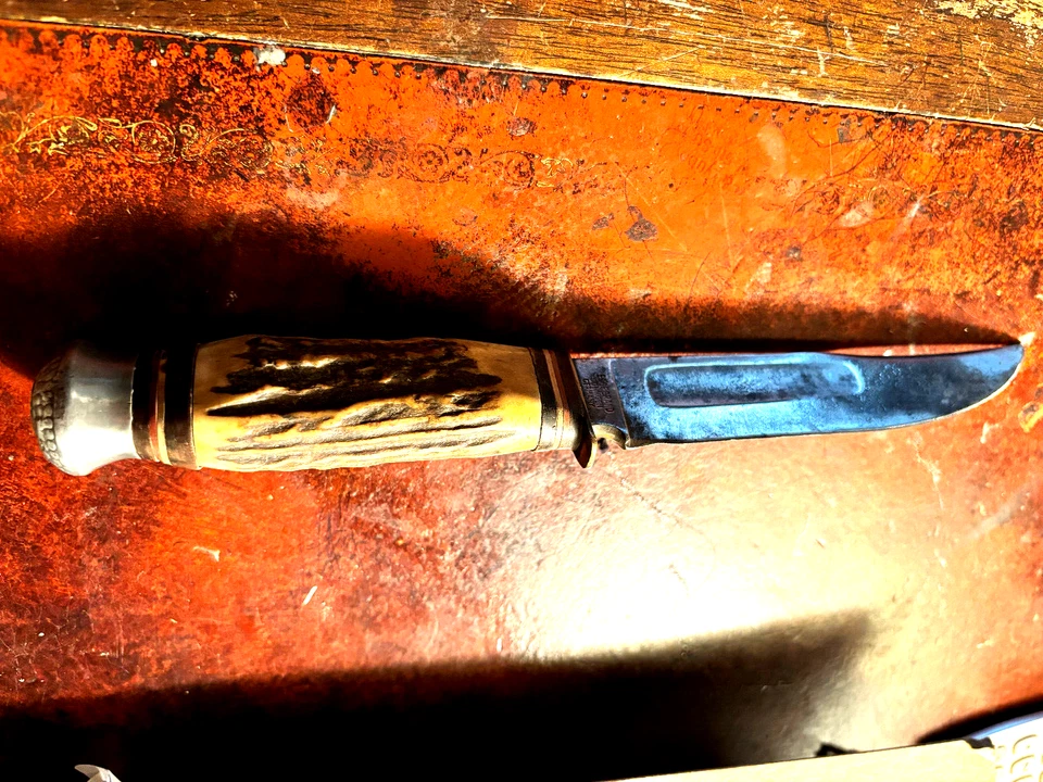 VTG Edge Brand Solingen Germany Original Bowie Knife 457 Stag Handle - Image 3 of 4