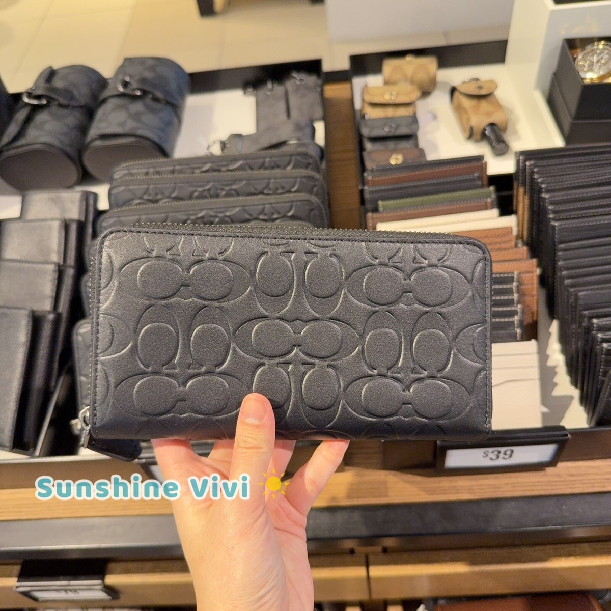 NWT COACH CE551 Accordion Wallet In Signature Leather/Gunmetal