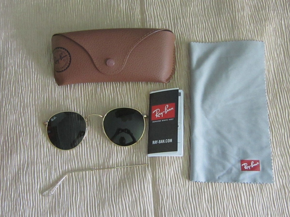 New--Rayban 3447 01 Round Gold Sun Glasses--Parts/Repair