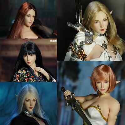 1/6 SDH021 Elf Ear Girl Head Carving Sculpt Model Fit 12'' Figure
