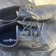 Deer Stags-Boy's black faux leather dress shoes size 5M