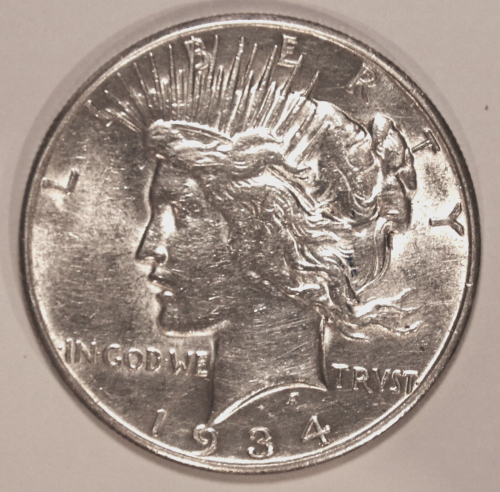 1934-S PEACE DOLLAR - AU - #C9941