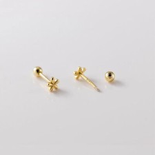 925 Sterling Silver TINY Flower Helix Tragus Stud Screw Back Earrings
