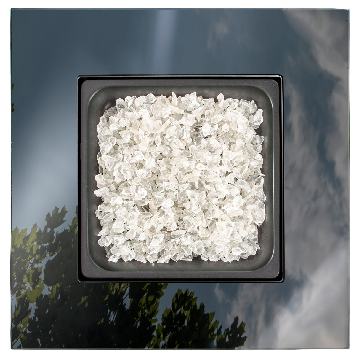 Endless Summer 30" Outdoor Propane Black Glass Top Fire Pit (White Fire