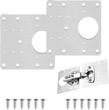Hinge Repair Kit Plates 9x9cm Stainless Steel Kitchen Cupboard Door Cabinet Furn