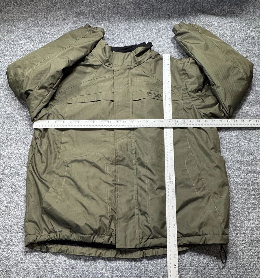 Chaqueta cortavientos Chaps para hombre talla grande verde oliva cremallera completa Foto 3 de 4