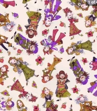 Loralie Designs - Tossed Gypsies Tan Quilting And Crafting Fabric - With Gypsy 