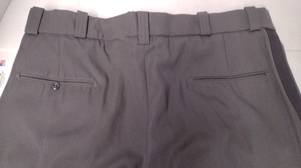 2 Pair Horace Small Dark Gray Uniform Pants & Black Stripe 38 x 37 No Hem HS2275 - Image 4 of 4