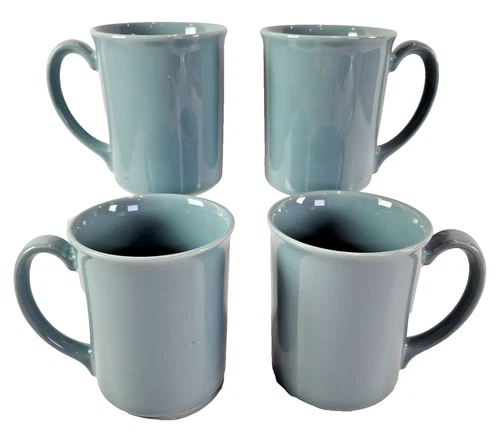 Vintage Corning Ware Aqua Seafoam Green Island Breeze Coffee Mugs USA Set Of 4