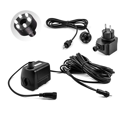 Springbrunnen Pumpe SP1 für Gartenbrunnen Quellstein Wasserspiel mit LED Licht