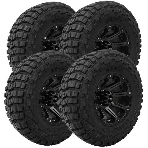 (QTY 4) 35x12.50R17 Kenda Klever M/T2 KR629 121R Load Range E Black Wall Tires