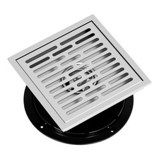 6-Inch Square Shower Drain, SUS304 Stainless Steel Floor Drain with Flange Ki...
