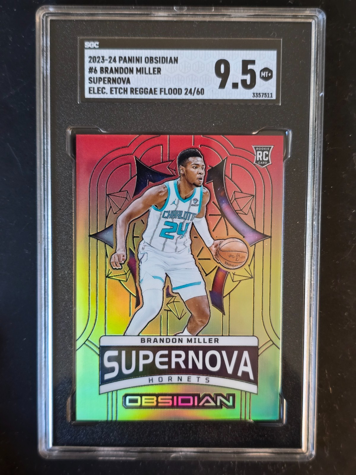 2023 OBSIDIAN BRANDON MILLER #6 SUPERNOVA ELECTRIC ETCH REGGAE FLOOD ROOKIE /60