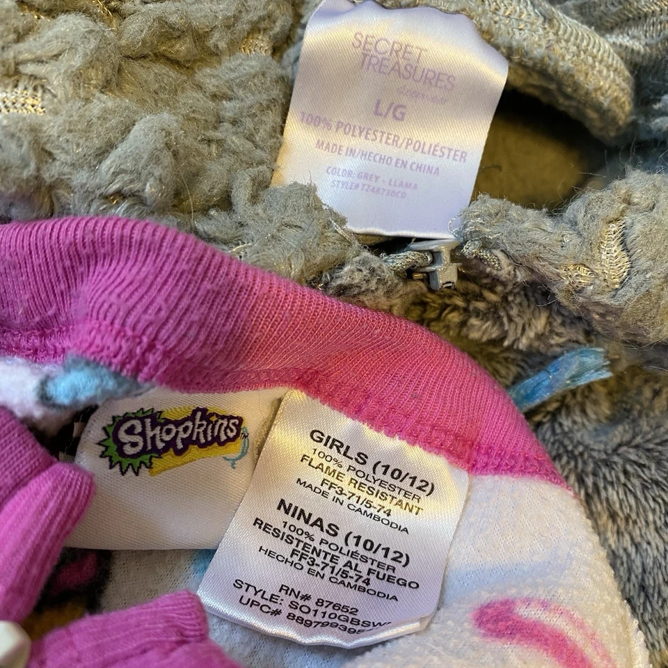 Teen Girls L10/12 Jumpsuit Pajamas & Mermaid Tail Leg Cover Lot Of 3 Shopkins - Image 2 of 4