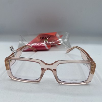 Quay Australia Hardwire Clear Blue Light Glasses Pink *Read