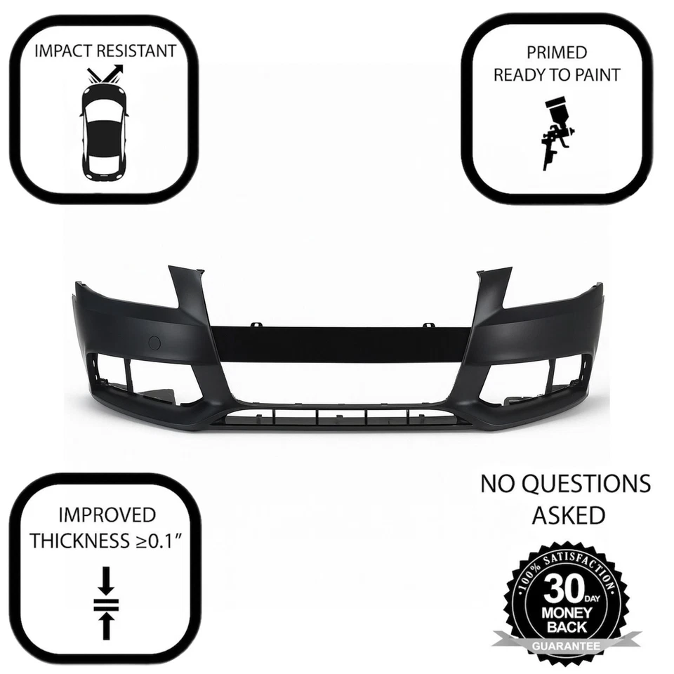 Cubierta de parachoques delantero para Audi A4 S4 2009 2010 2011 2012 sedán vagón AU1000162 Foto 3 de 4