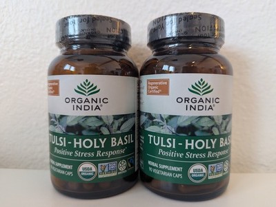 ORGANIC INDIA Tulsi Herbal Supplement - Holy Basil, 90 Count ( Pack of 2 )