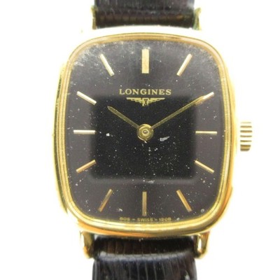 Longines LONGINES 20201313 Armbanduhr Uhr Handaufzug Ledergürtel schwarz