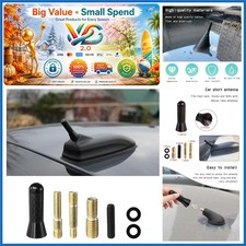 Black Aluminum Carbon Fiber Short Car Radio Antenna Replacement 1.37 Black Aluminum Carbon Fiber Short Car Radio Antenna Replacement 1.37