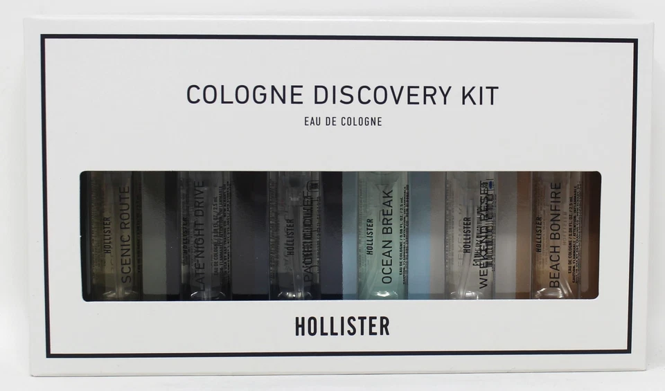 Juego de 6 frascos de colonia Hollister Discovery 0,08 oz para hombre playa hoguera Ocean Break Foto 3 de 3
