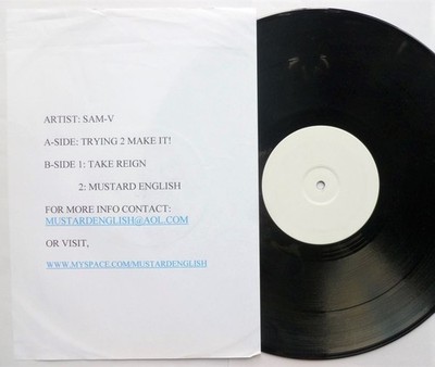 Sam-V Trying 2 Make It 12'' SV001 EX 2000s 12 inch, white label with insert