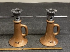 (2) VINTAGE  RAILROAD, BARN HOUSE  1  X  6  SCREW  JACKS 8-1/2” X 13” CROSS RODS