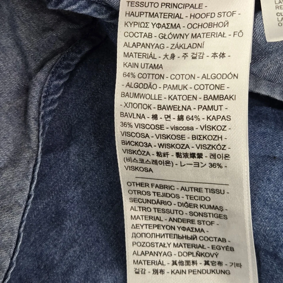 Camisa Levi's Mujer Abotonada XL Azul Novio Cuello Frontal Cambray Foto 4 de 4