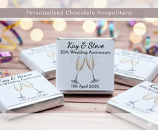 Personalised Chocolate Champagne Glasses Anniversary Wedding Party Favours
