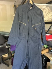 Dickies Navy Blue Coverall Size 42L – Workwear Jumpsuit, 65/35 Poly Cotton