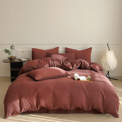 Brick Red Queen Comforter Set - Soft & Breathable 3 Piece Bedding