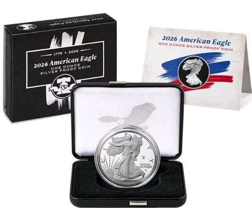 2026-W Proof American Silver Eagle w/ Privy & Dual Date (1776 &2026) SEALED BOX