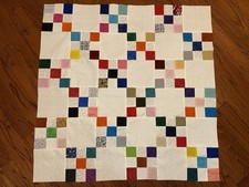 Scrappy Irish Chain Baby Quilt Top - Lots of Color