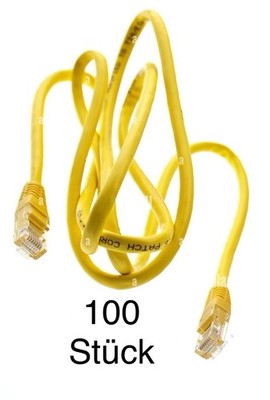 Cat 5e Patchkabel - 1,5m- 100 Stück Netzwerkkabel RJ45 LAN Netzwerk Kabel Gelb