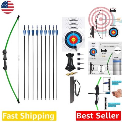 Beginner 45'' Ambidextrous Bow & Arrow Set for Kids - Safe Fiberglass Archery Kit