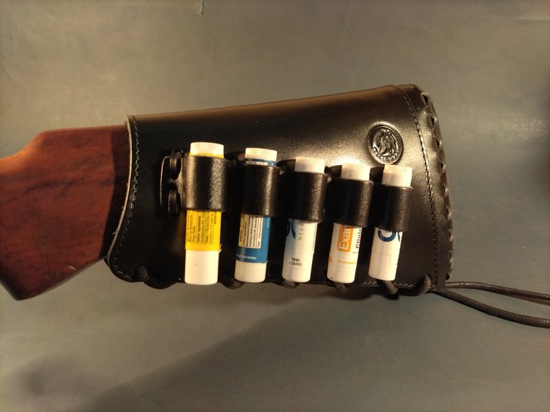 Wayne's Dog Black Leather 20-Gauge Shotgun Gun Stock Cover, Left Hand